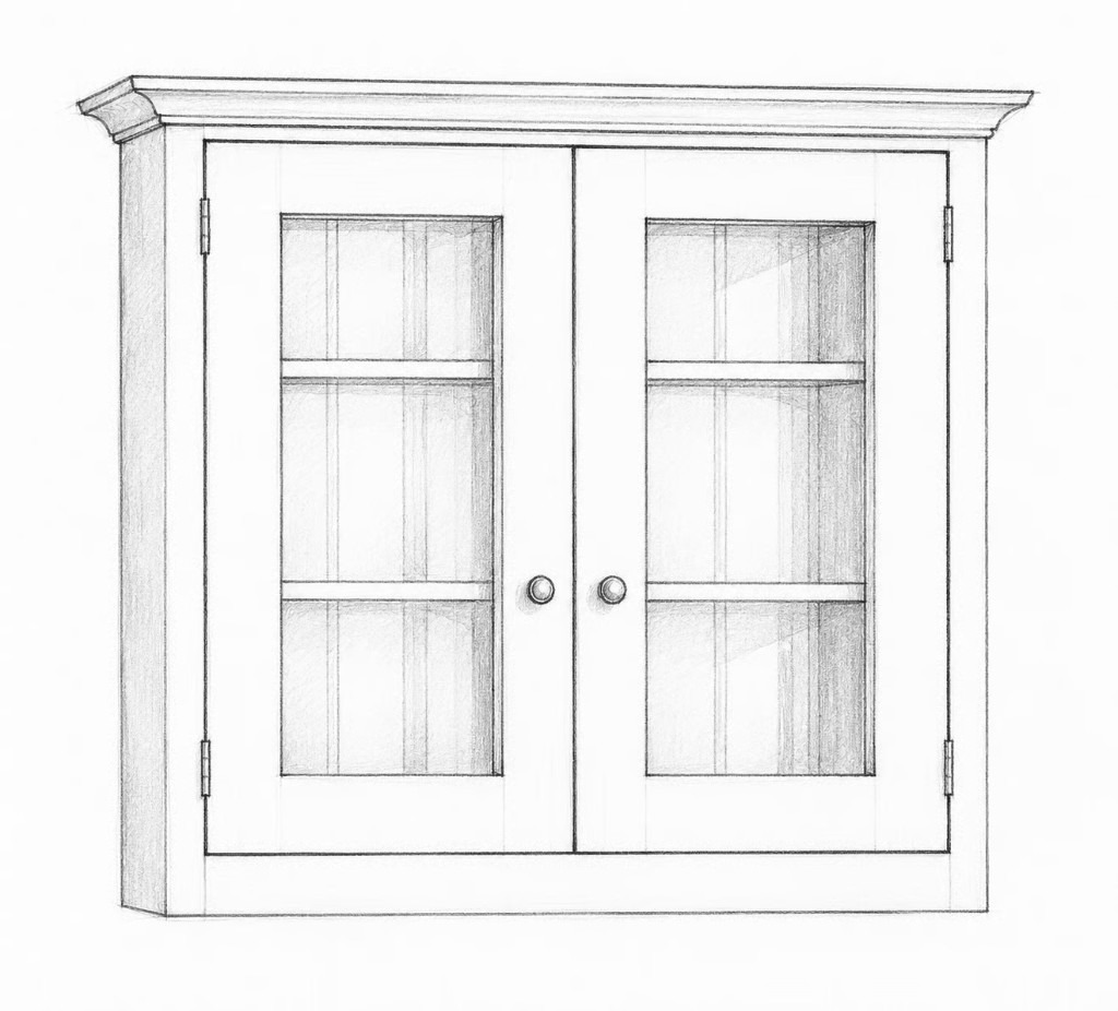 Double Door Glazed Cupboard, Made to measure — Pymm Kitchens catalogue